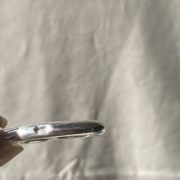 Vintage Sterling Silver 925  Floating Open Puffy Heart Pendant Jewelry - Picture 6 of 8